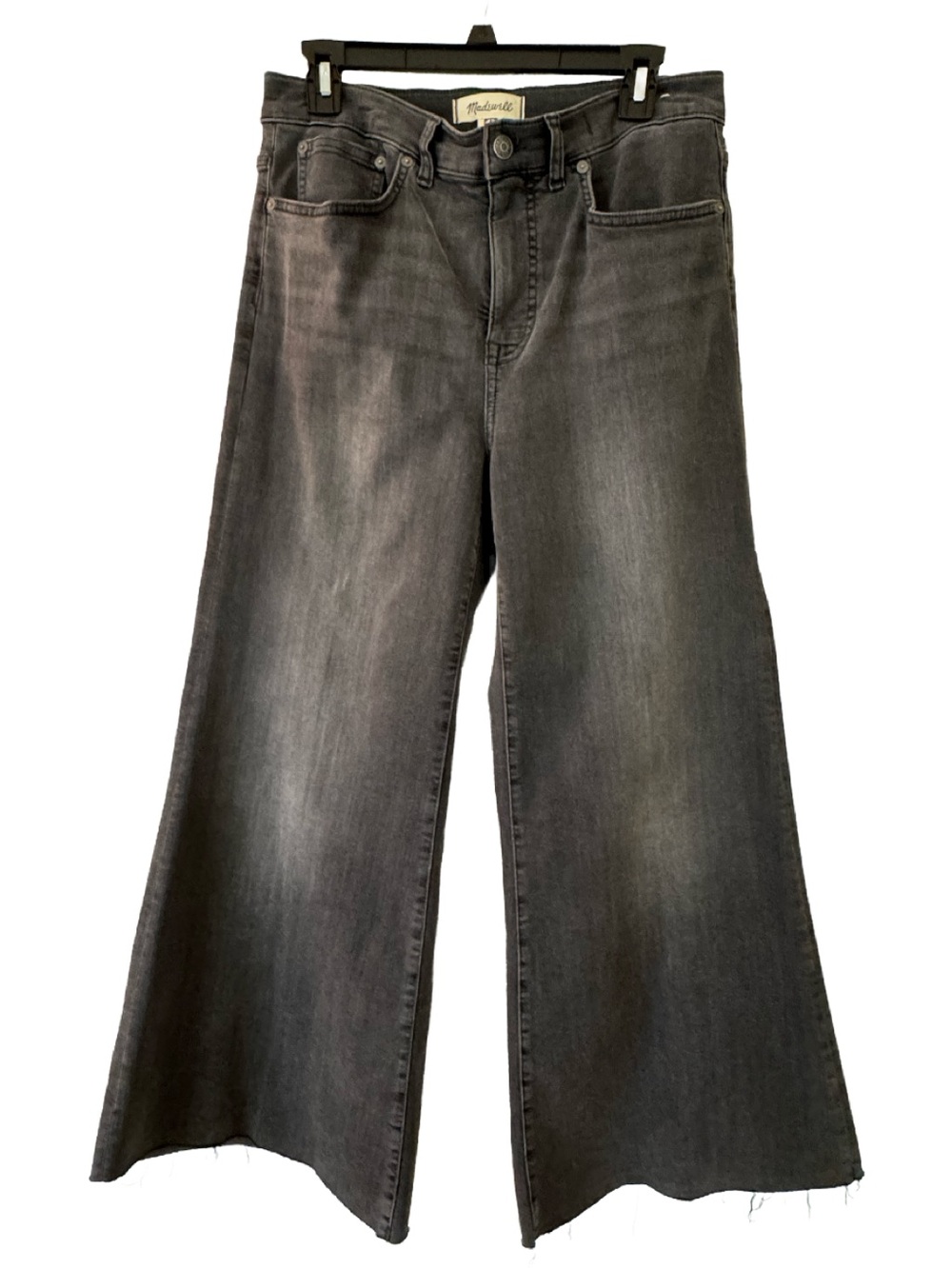 MADEWELL Flared Wide-Leg High-Rise Jeans 29” Black Wash - Picture 2 of 14